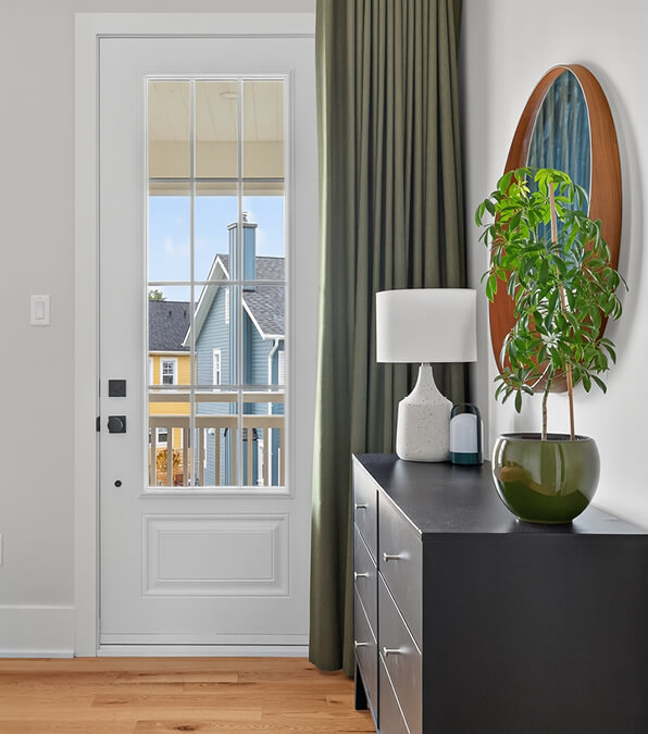 Entrée d'une maison neuve à la Ferme Hendrick à Chelsea